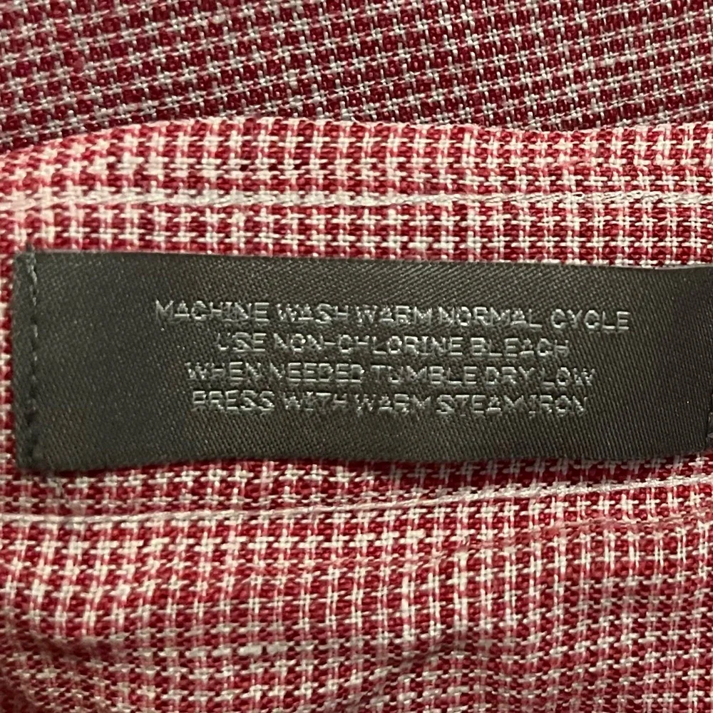 Linen Daniel Cremieux Red White Button-Down Shirt | Classic Fit M - Picture 4 of 4